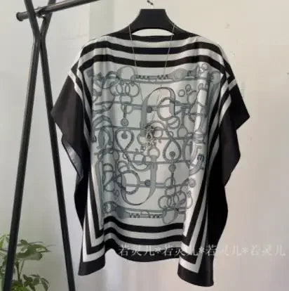 women print satin blouses summer vintage women batwing sleeve print shirts tops lady's satin tops