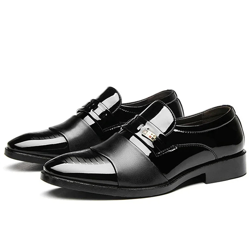 Leather Shoes for Men Wedding Formal Oxfords Business Casual Office Work Shoes for Men Classic Luxury Pointy Men's Dress Shoes