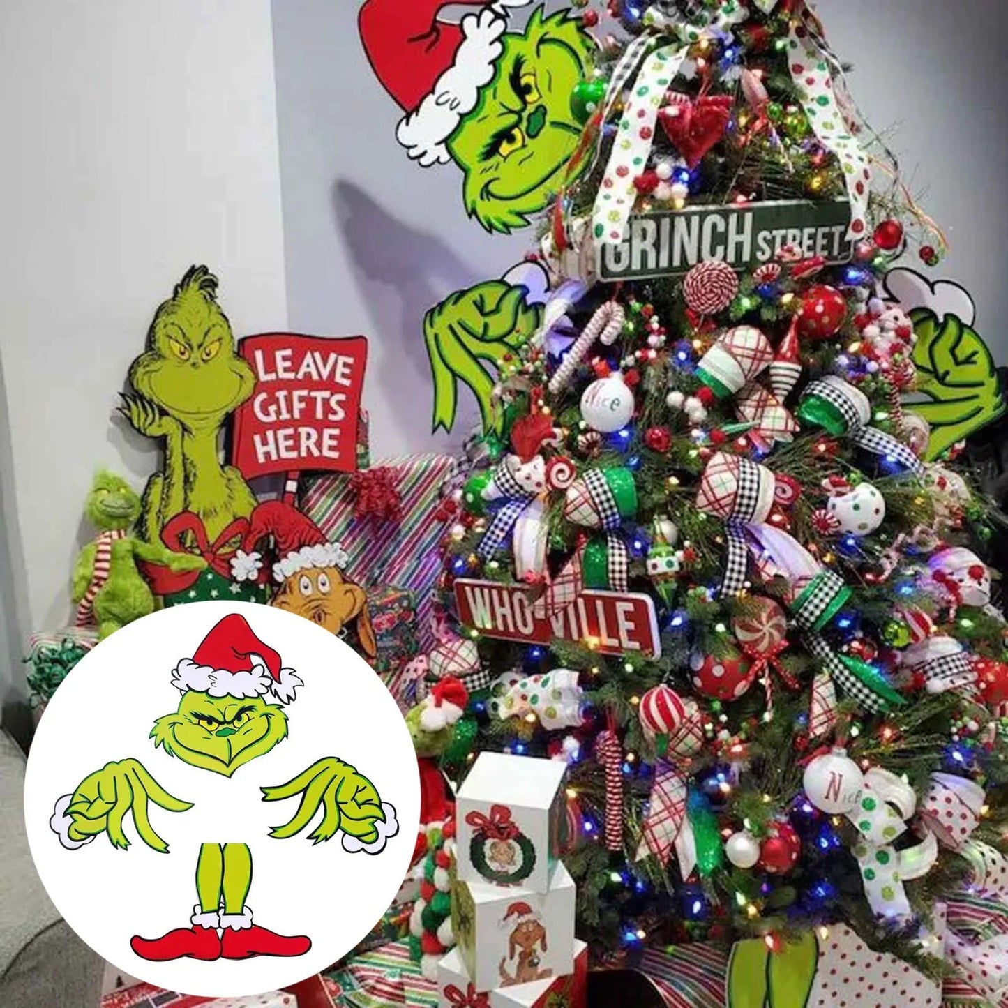 Christmas Gifts Christmas Tree Decorations Christmas Tree Decoration Christmas Hat Decoration Insert Creative Gift Fence Peeper
