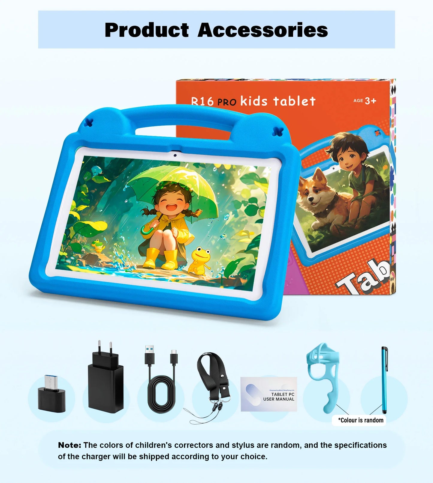 ANRY 2025 Kids Tablet Android 15 10.1 Inch A523 2.0GHZ 8GB(4+4 Expand) RAM 64GB ROM Octa-Core 5000Mah Tablets Children's Gifts