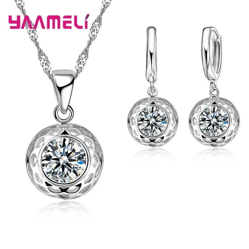 34 Designs Big Promotion 925 Sterling Silver Jewelry Set for Woman Girl Pearl Rhinestone Zircon Pendant Necklace Earrings Chain