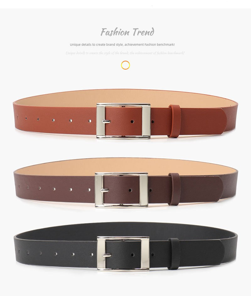 K-style Pin Buckle Women's Belt Casual Style Student with Black Camel Brown All-Matching Jeans Men and Women Universal Belt