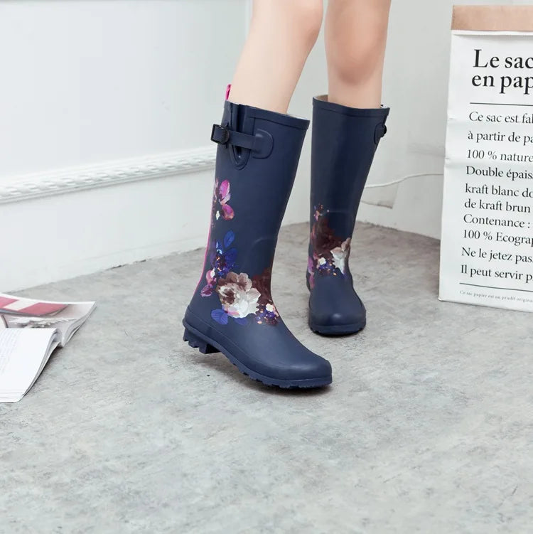 Fashionable Women's High Tube Rain Boots,