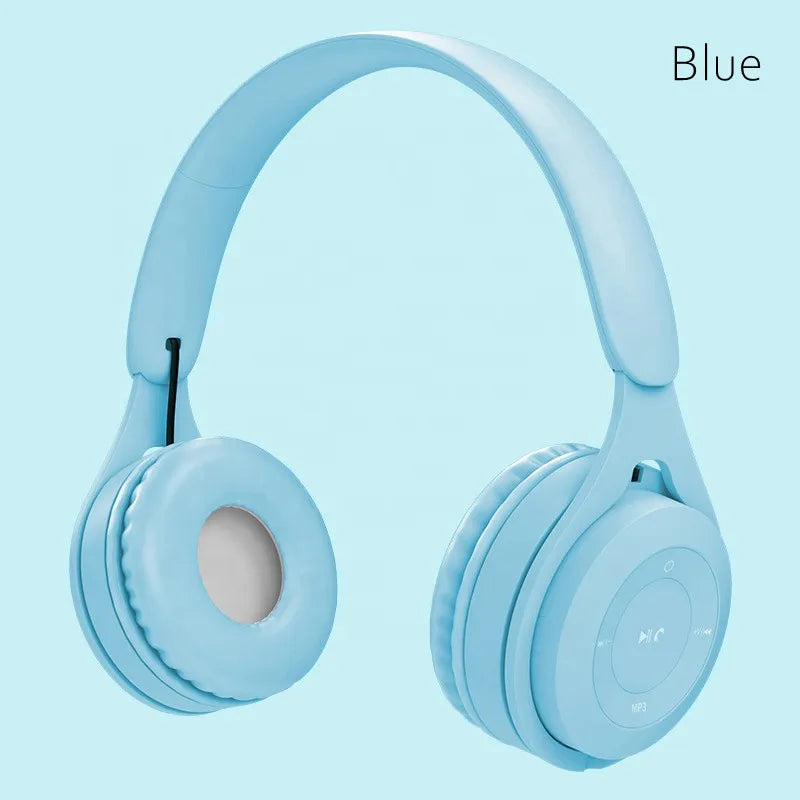 Wireless Bluetooth Headphone Macaron Headphones Stereo Headband Gaming Headset with Mic Gamer Girl Gift for Mobile Tablet