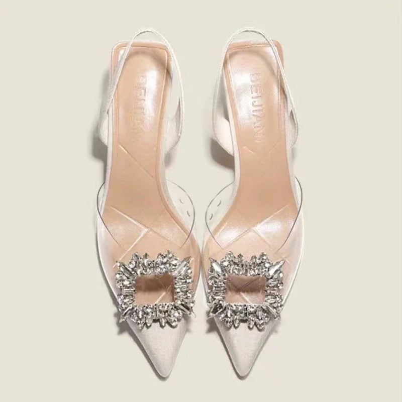 Transparent Splicing High Heeled Sandals