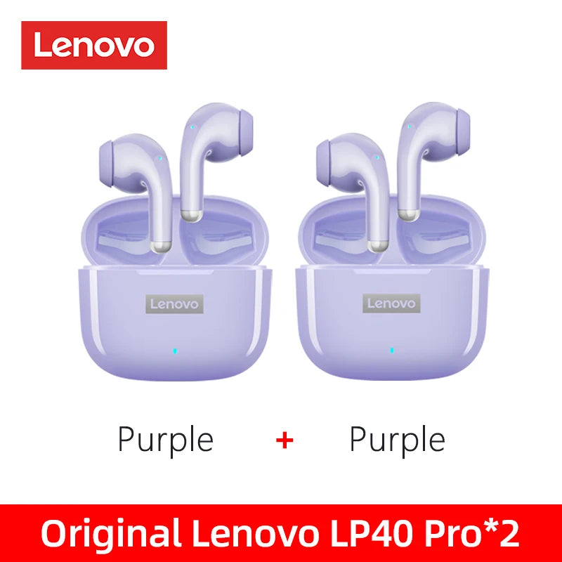 100%Original Lenovo LP40 Pro TWS Earphones Wireless Bluetooth 5.1 Sport Noise Reduction Headphones Touch Control 250mAH 2022 New