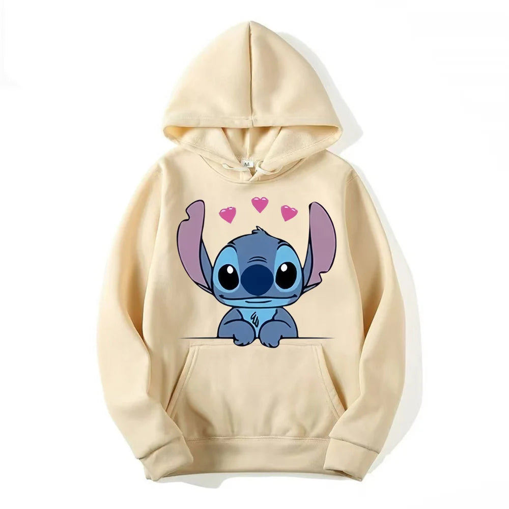 Halloween Costumes Women Warm Winter Jacket Women Disney Lilo & Stitch Pattern Sweatshirt Harajuku Style Women Oversized Hoodie