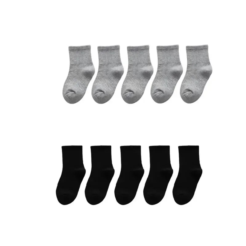 10 Pairs Children Socks Spring&Autumn Cotton Socks Girls Boys Sport Sock 1-9 Year