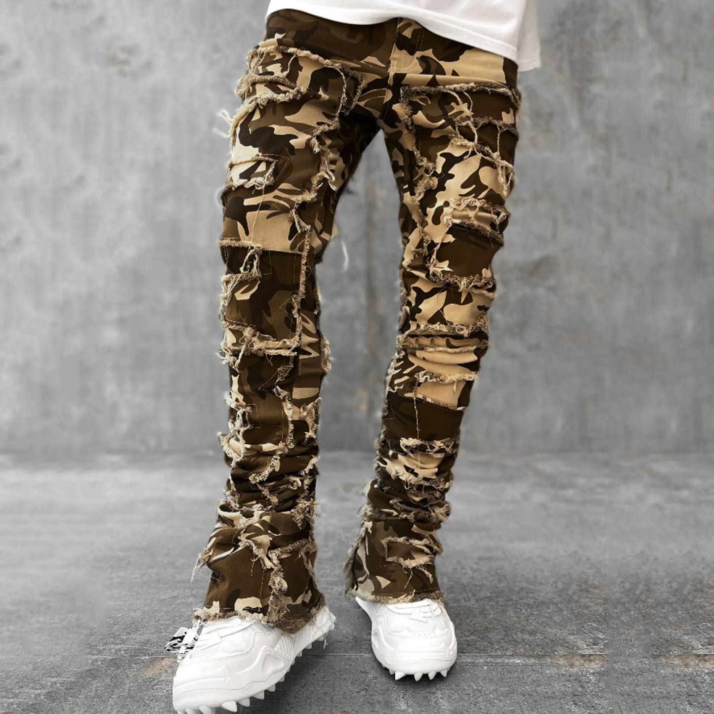 Men Casual Tassels Multi Pocket Cargo Pants
