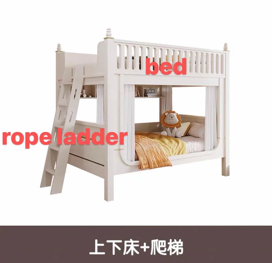 Custom high guardrail children's bed Solid wood two level Deluxe Mom Castle Tree House bed High and low Bunk bed