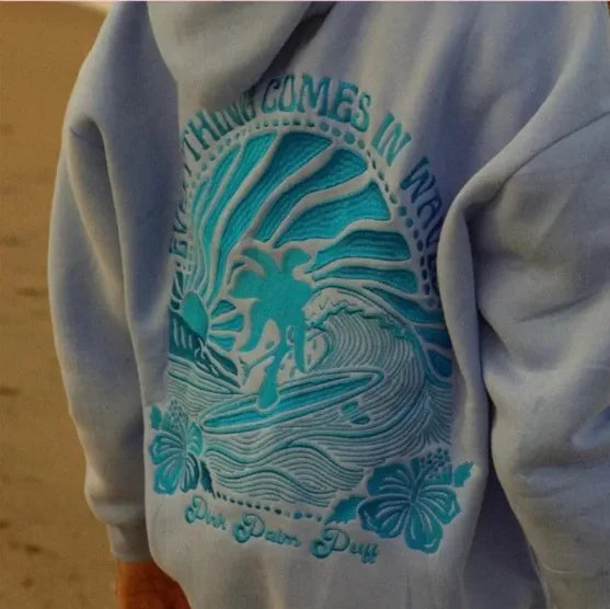 PINK PALM PUFF Street Hoodies Casual Female Sweatshirt Fashion Hoodie Embroidery Oversize Loose New Sweatshirts Autumn Clothing