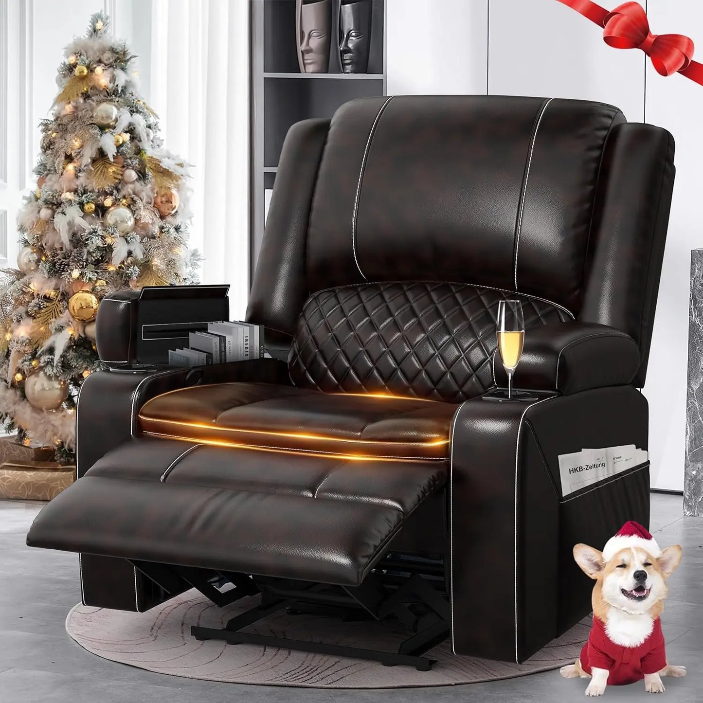 Loveseat Recliner Sofa, Manual Reclining Loveseat with Removable Armrest, Dutch Velvet Recliner Loveseat for Adults with 2-Tier