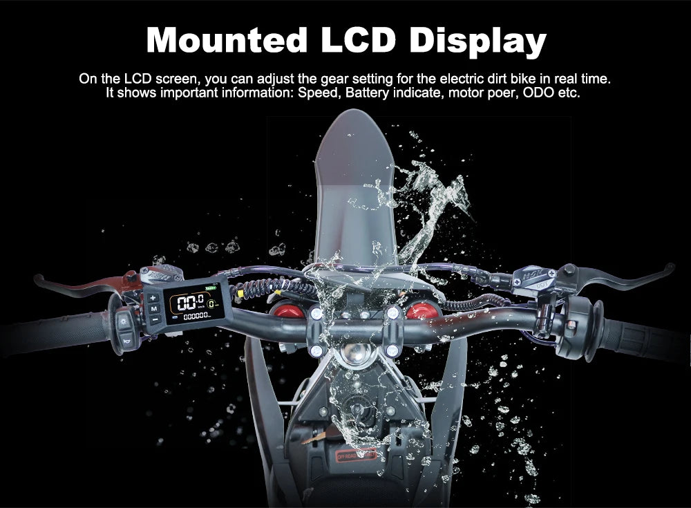 Electric Motocross Bike 3000W, 28Mph, 50 Miles, Urban Commuting Off-Road Electric Bike, 14" 48V 21AH, Full Suspension