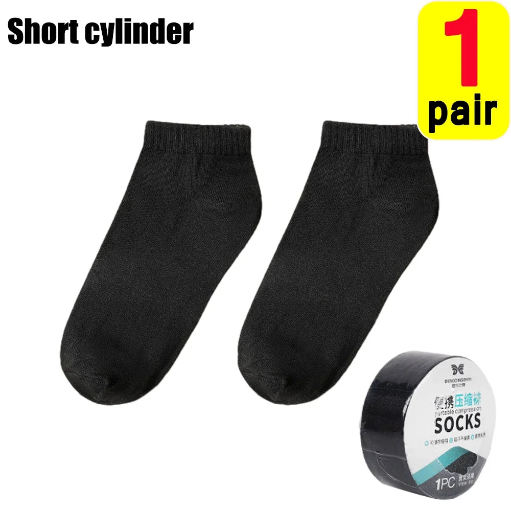 Breathable Disposable Highly Elastic Socks Outdoor Portable Simple Compression Travel Thin Sweat-Absorbing Sports Cotton Socks