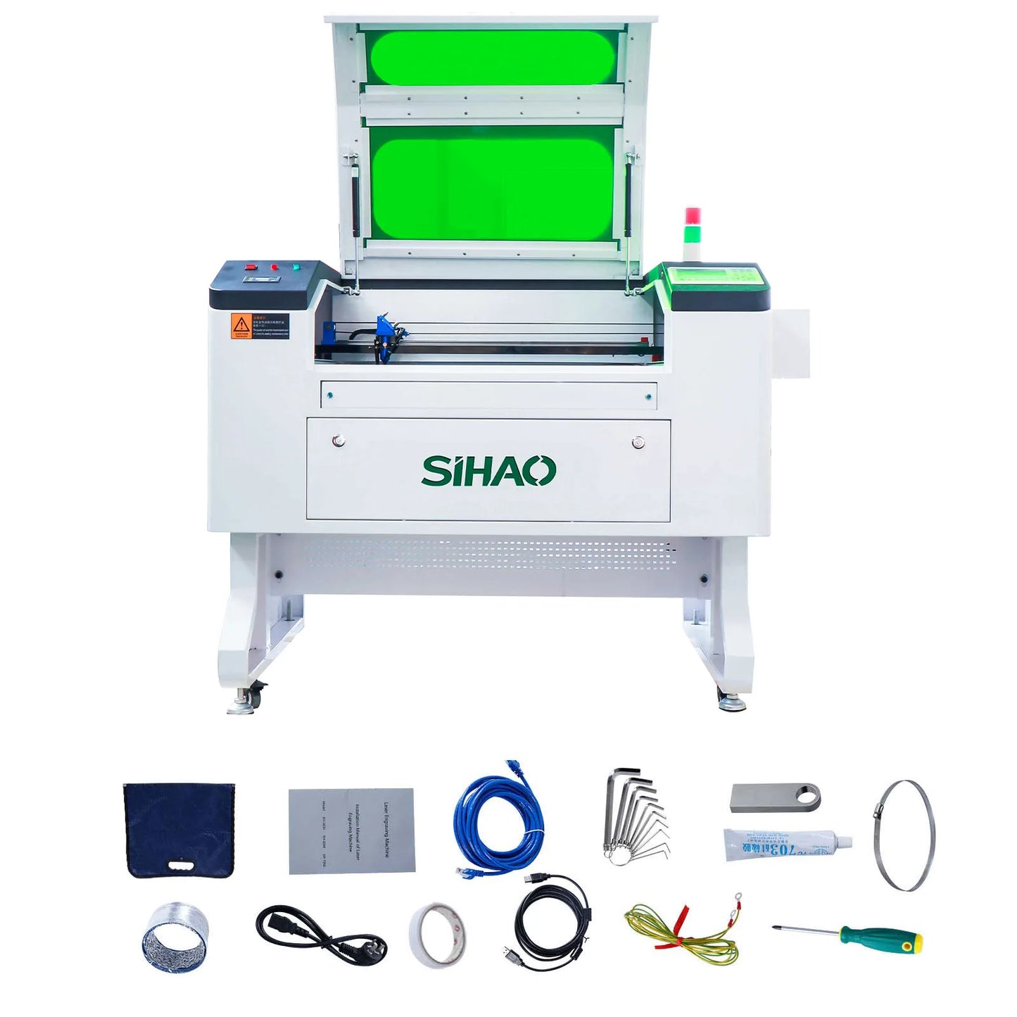 VEVOR Ruida CO2 Laser Engraver 100W Laser Engraving Cutter Machine 700x500mm AutoFocus with Chiller Reci Laser Tube Accessories