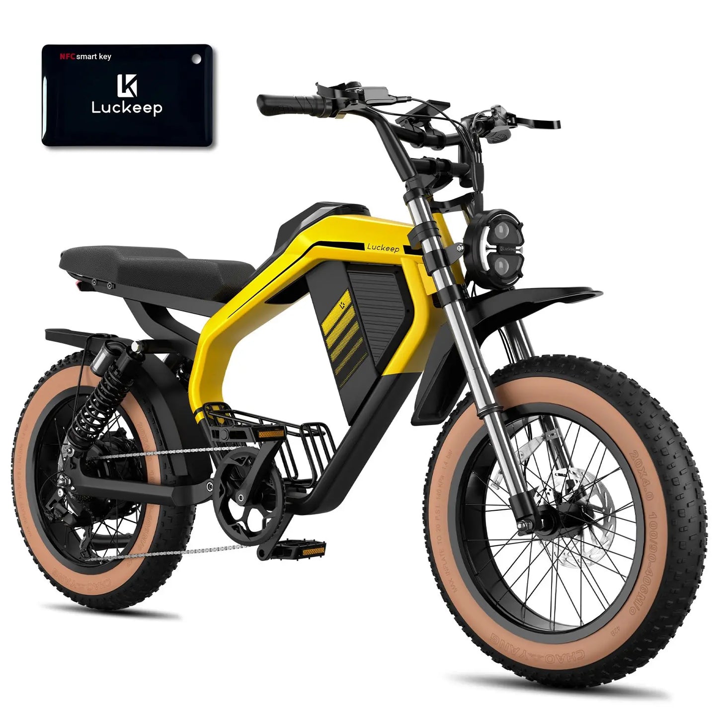 Electric Off-Road Bike Luckeep M5 Max 20x4" 2000W,37.5Mph,80Mile,52V 20Ah,7 Speed, Wide Tire All Terrain E-Bike,New