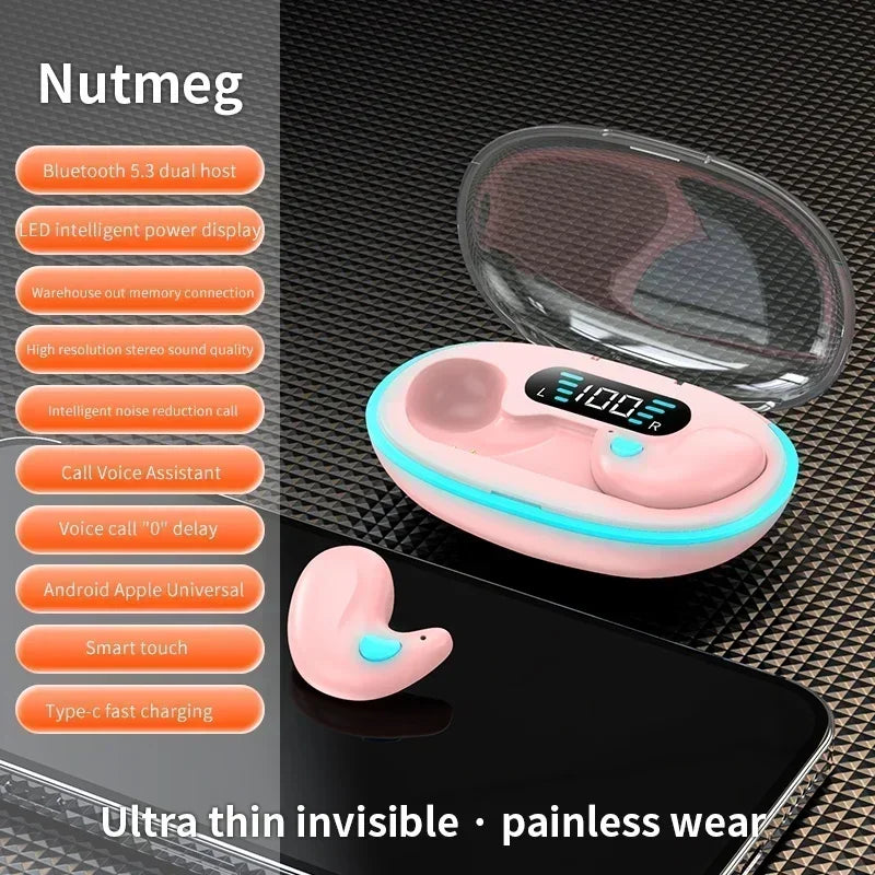 Sleeping Earbuds Wireless Mini Headphones For Work TWS Bluetooth Earphone Stereo Hidden Headsets with Mic HD Call Waterproof X55