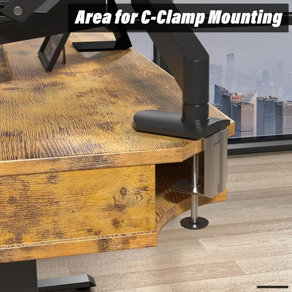 L Shaped Standing Desk with USB Charging Port & 4 Drawers,63 x 55 inch Electric Adjustable Height Corner Stand Up Desk with Keyb
