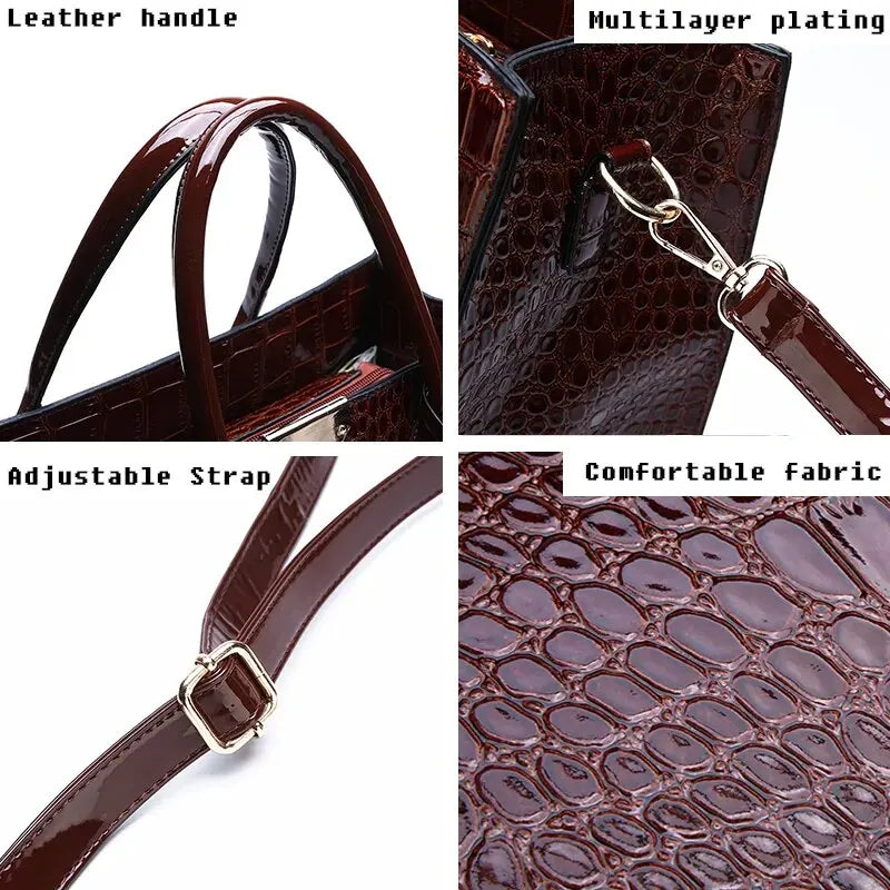 Crocodile Print Handbags Purse Tote