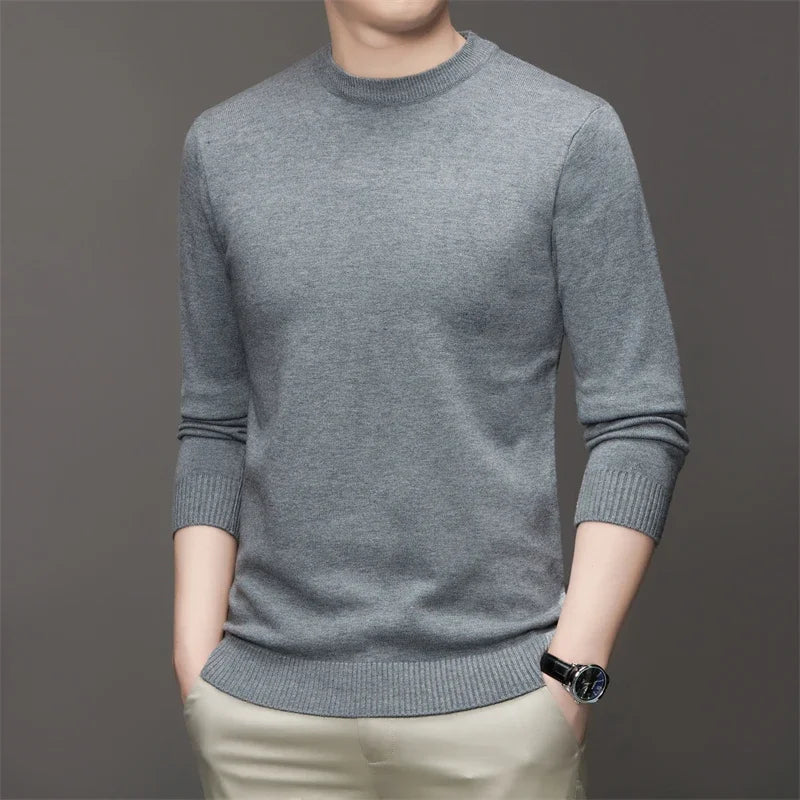 7 Colour Men's Round Neck Long Sleeved Solid Color Sweater