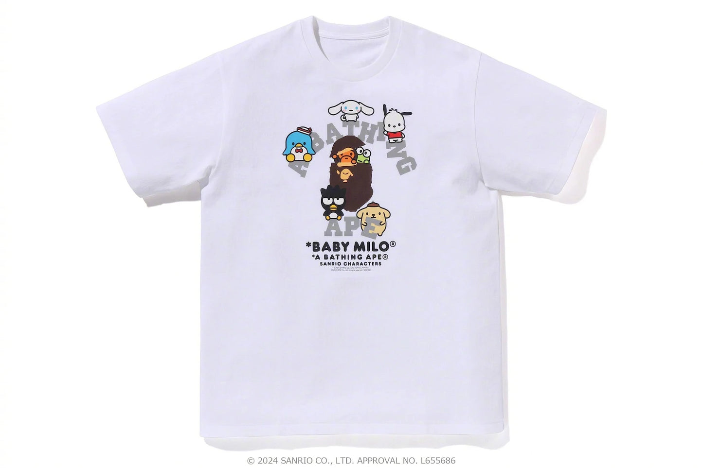 HelloKitty Sanlio Classic INS Letter Print Cotton Loose Male and Female Couple Short Sleeve T-shirt Is for Both Men and Women