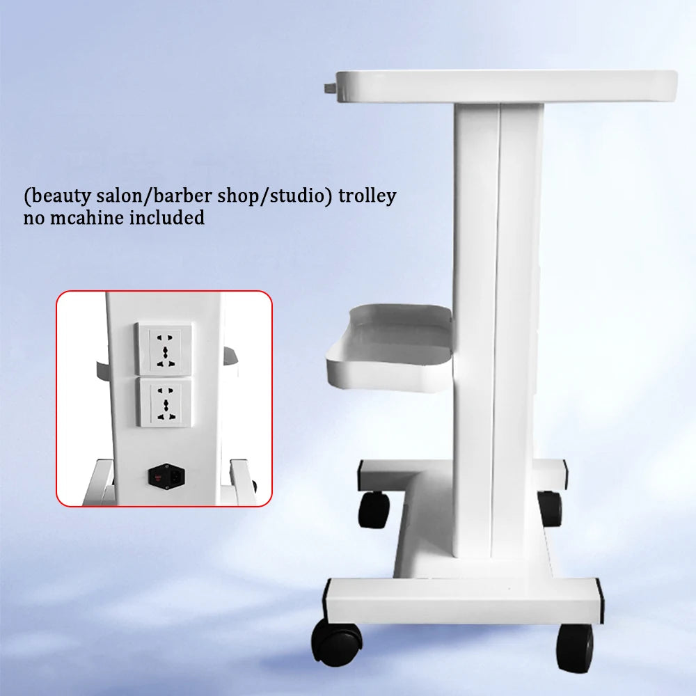 110V White Salon Trolley Beauty Salon Trolley Cart, Beauty Salon Rolling Cart Stand Roller Trolley with Sockets For Beauty Salon