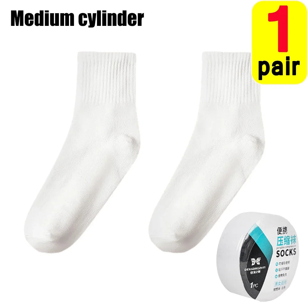 Breathable Disposable Highly Elastic Socks Outdoor Portable Simple Compression Travel Thin Sweat-Absorbing Sports Cotton Socks