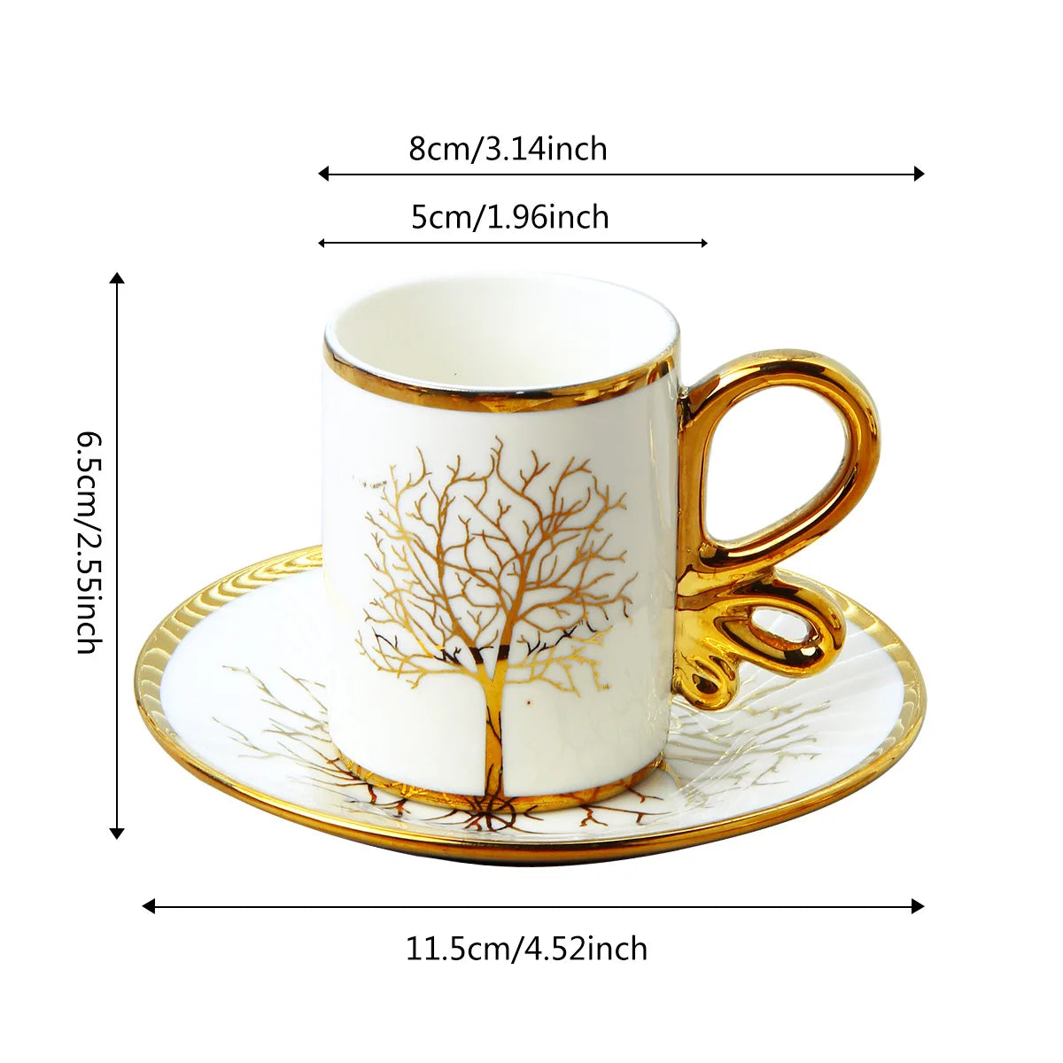 6 cups and 6 plates set, European light luxury ceramic coffee cup and saucer set, British exquisite cup and saucer afternoon tea