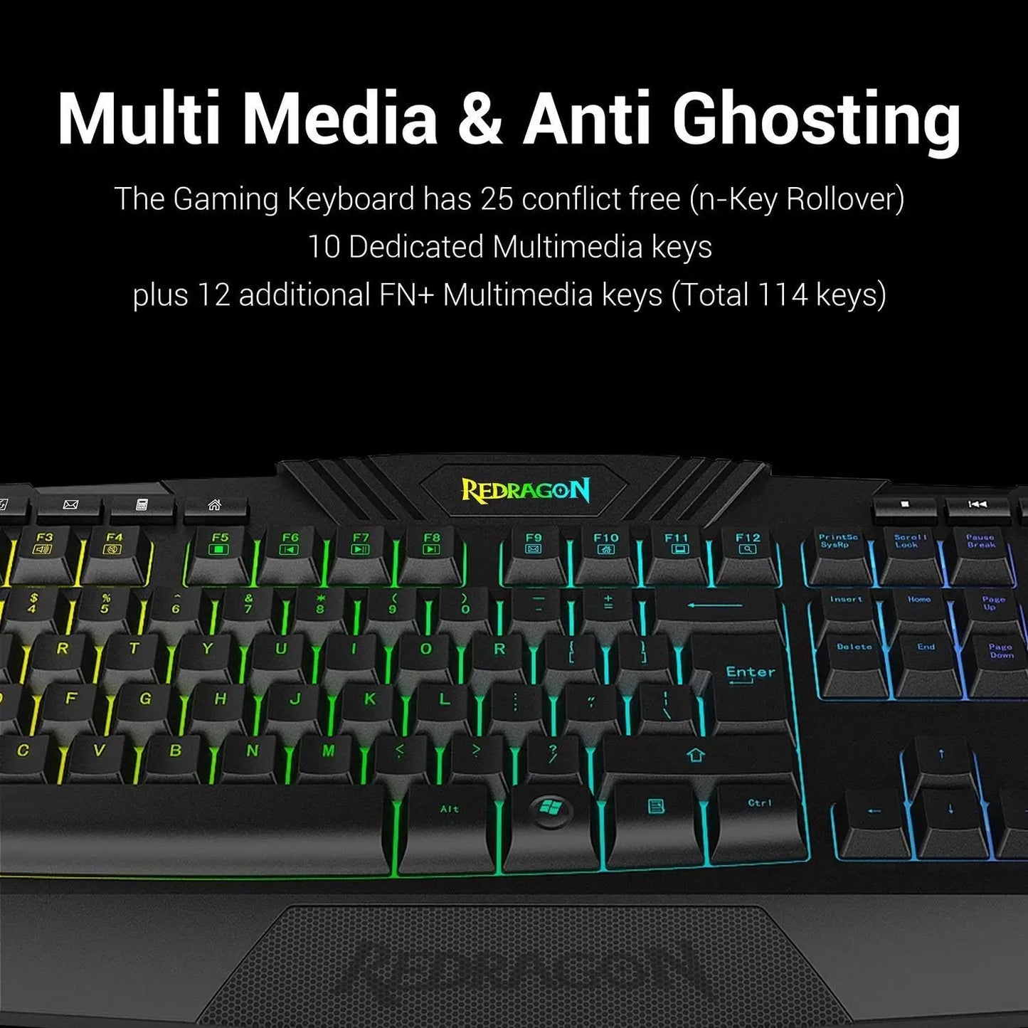 Redragon S101 Gaming Keyboard, M601 Mouse, RGB Backlit Gaming Keyboard, Programmable Backlit Mouse, Value Combo Set