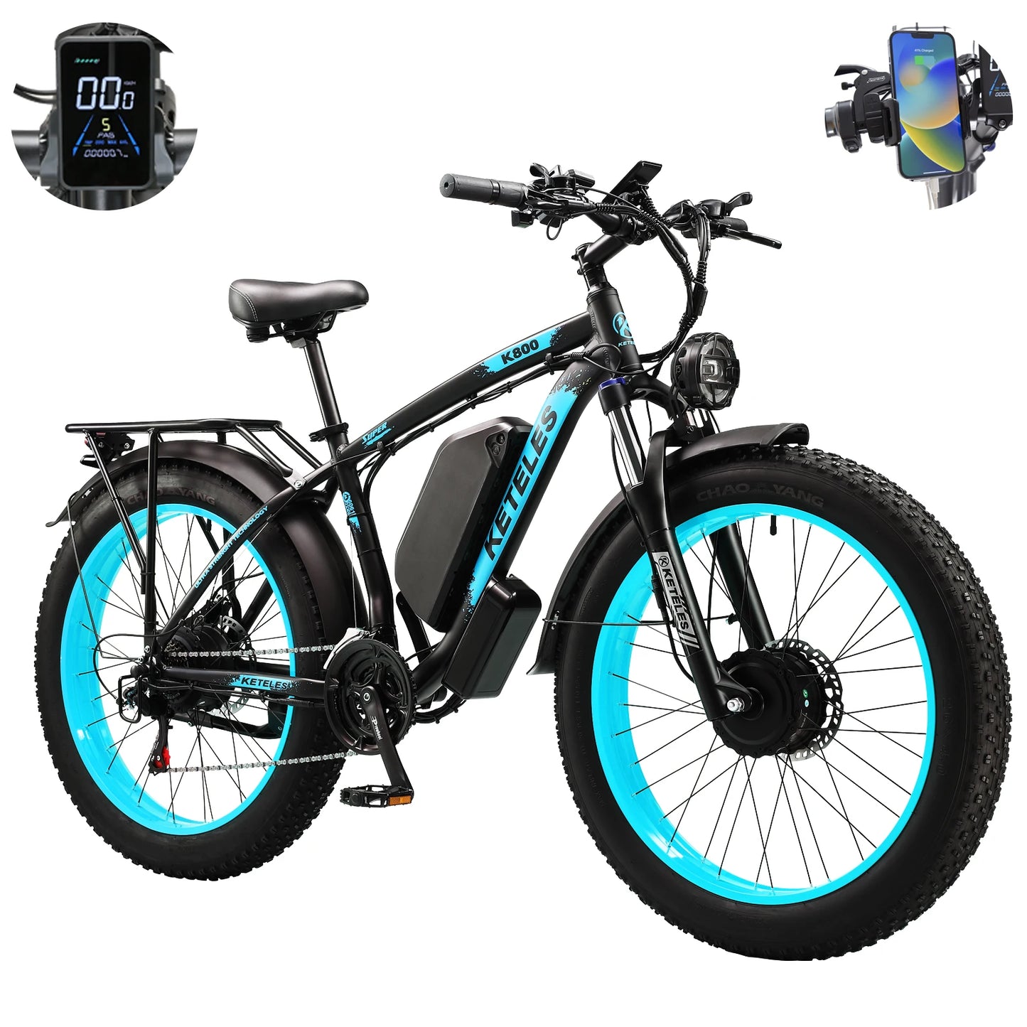 Electric Bike 2000W Dual Motor 48V23AH Lithium Battery E Bike Hydraulic Disc Brake 26 Inch All-terrain Fat Tire Electric Bicycle