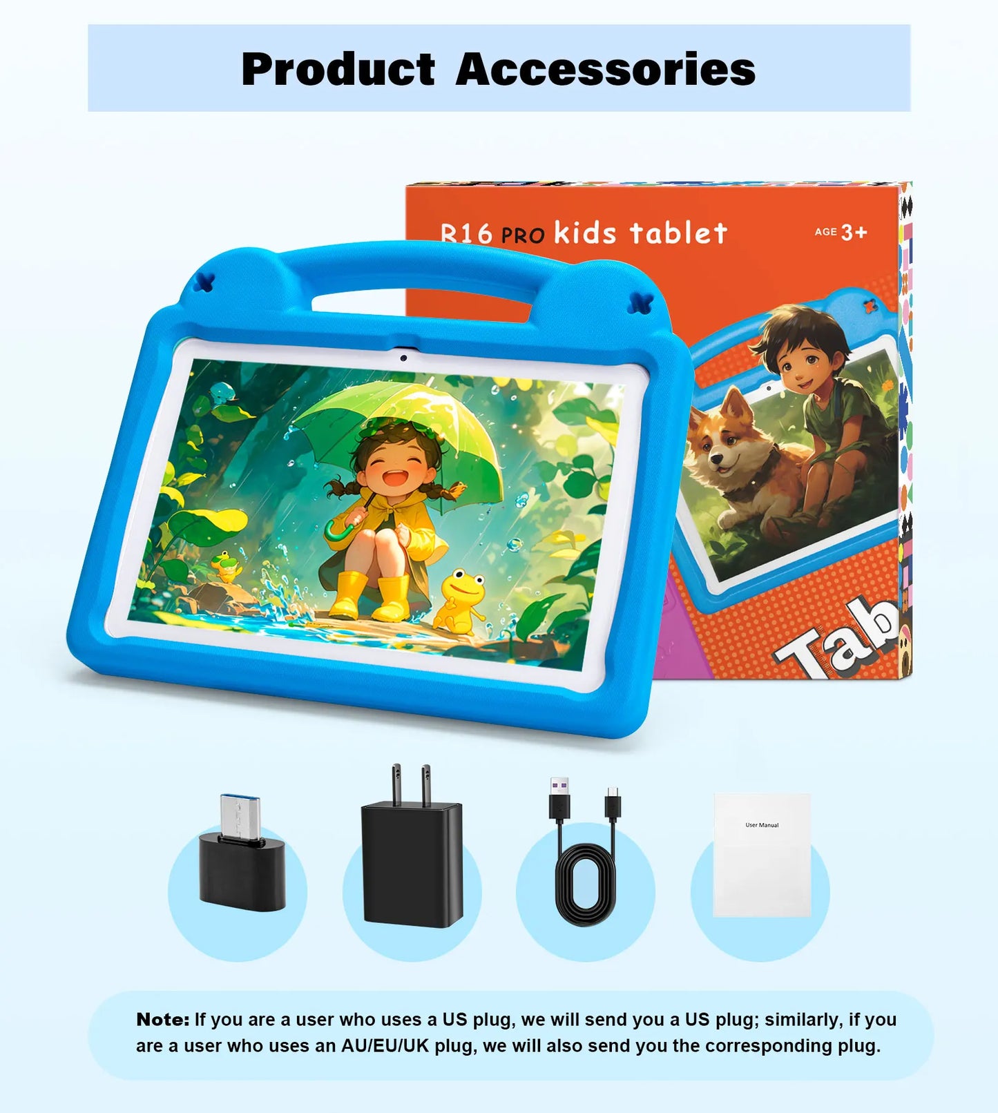 ANRY 2025 Kids Tablet Android 15 10.1 Inch A523 2.0GHZ 8GB(4+4 Expand) RAM 64GB ROM Octa-Core 5000Mah Tablets Children's Gifts
