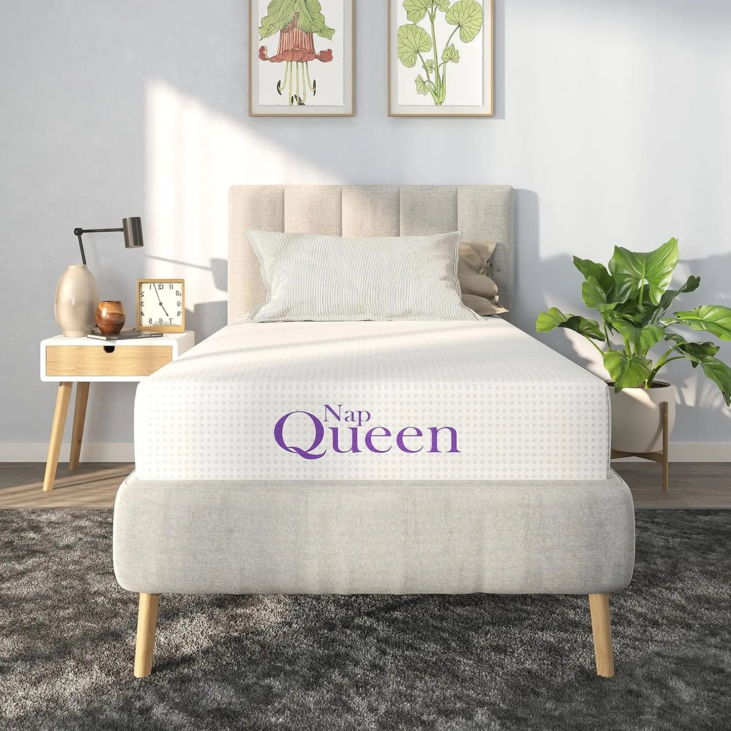 6/8/10/12/14 Inch Charcoal Memory Foam Mattress, Full Bed Mattress in a Box, CertiPUR-US Certified, Medium Firm, Breathable