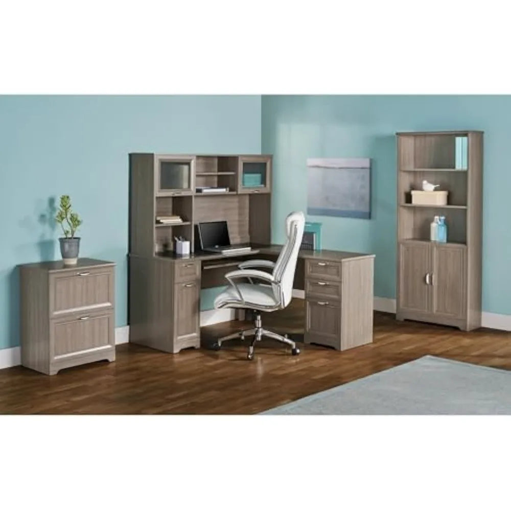 ® Magellan 59"W L-Shape Corner Computer Desk, Gray