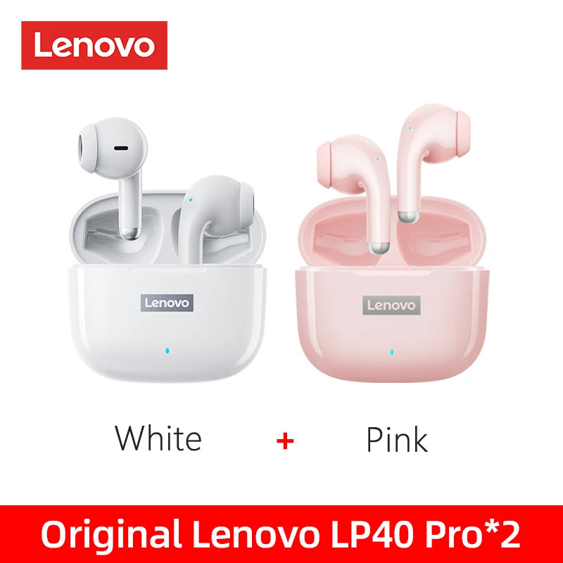 100%Original Lenovo LP40 Pro TWS Earphones Wireless Bluetooth 5.1 Sport Noise Reduction Headphones Touch Control 250mAH 2022 New