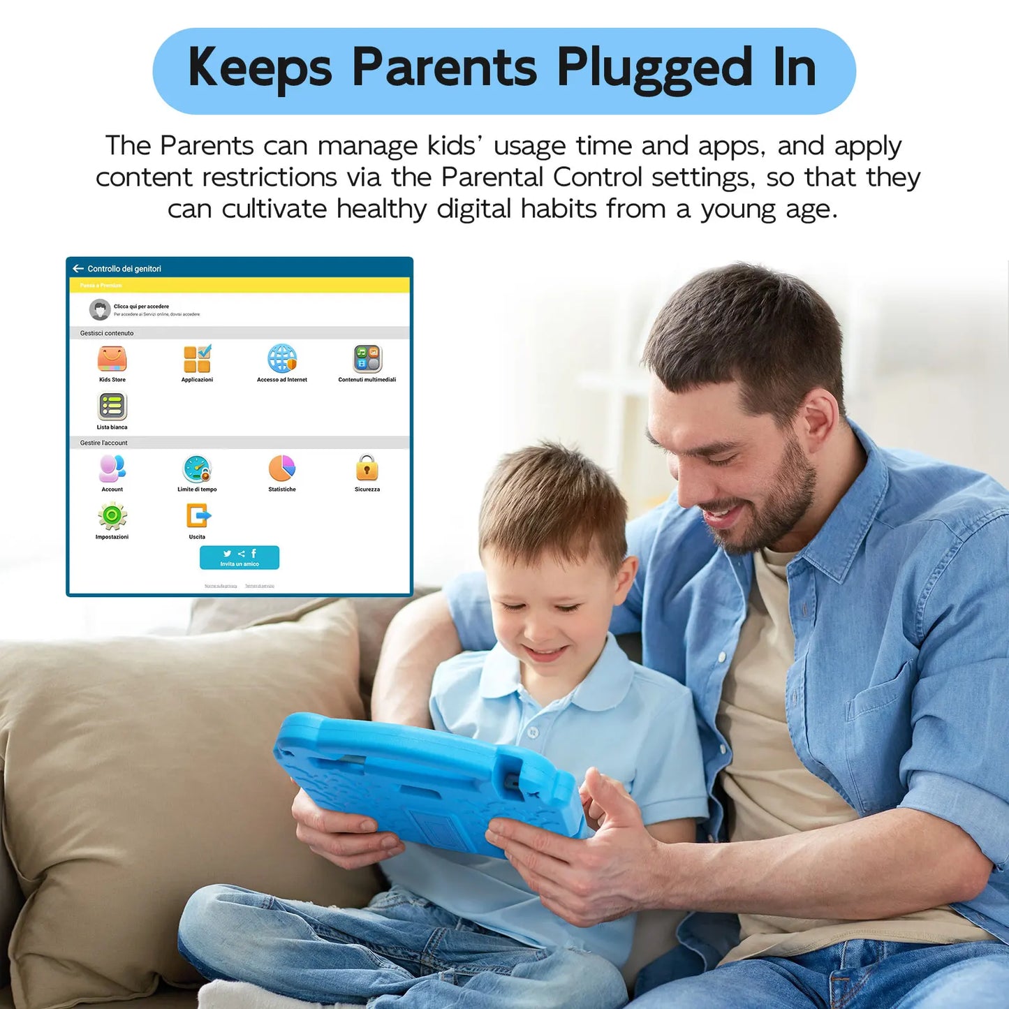 ANRY 2025 Kids Tablet Android 15 10.1 Inch A523 2.0GHZ 8GB(4+4 Expand) RAM 64GB ROM Octa-Core 5000Mah Tablets Children's Gifts