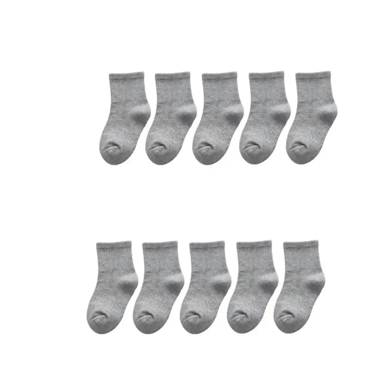 10 Pairs Children Socks Spring&Autumn Cotton Socks Girls Boys Sport Sock 1-9 Year