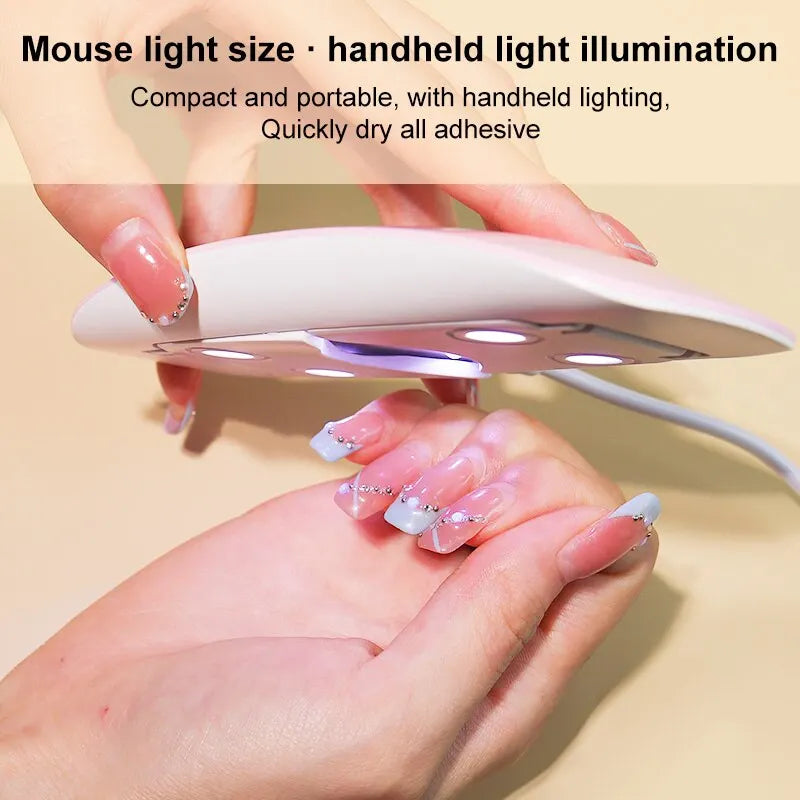 6W Mini Nail Dryer Machine Portable 6 LED UV Manicure Lamp Home With USB Cable