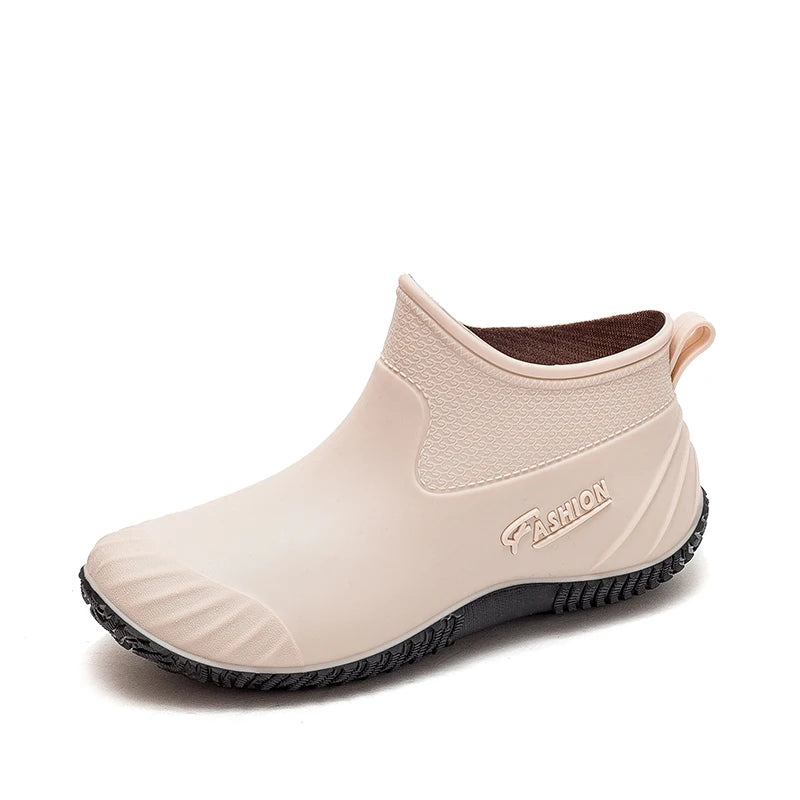 New Fashion Rain Shoes Women's Wear- resistant Short Tube Outer Wear Rain Boots Water Shoes Non-slip Car Wash Shoes