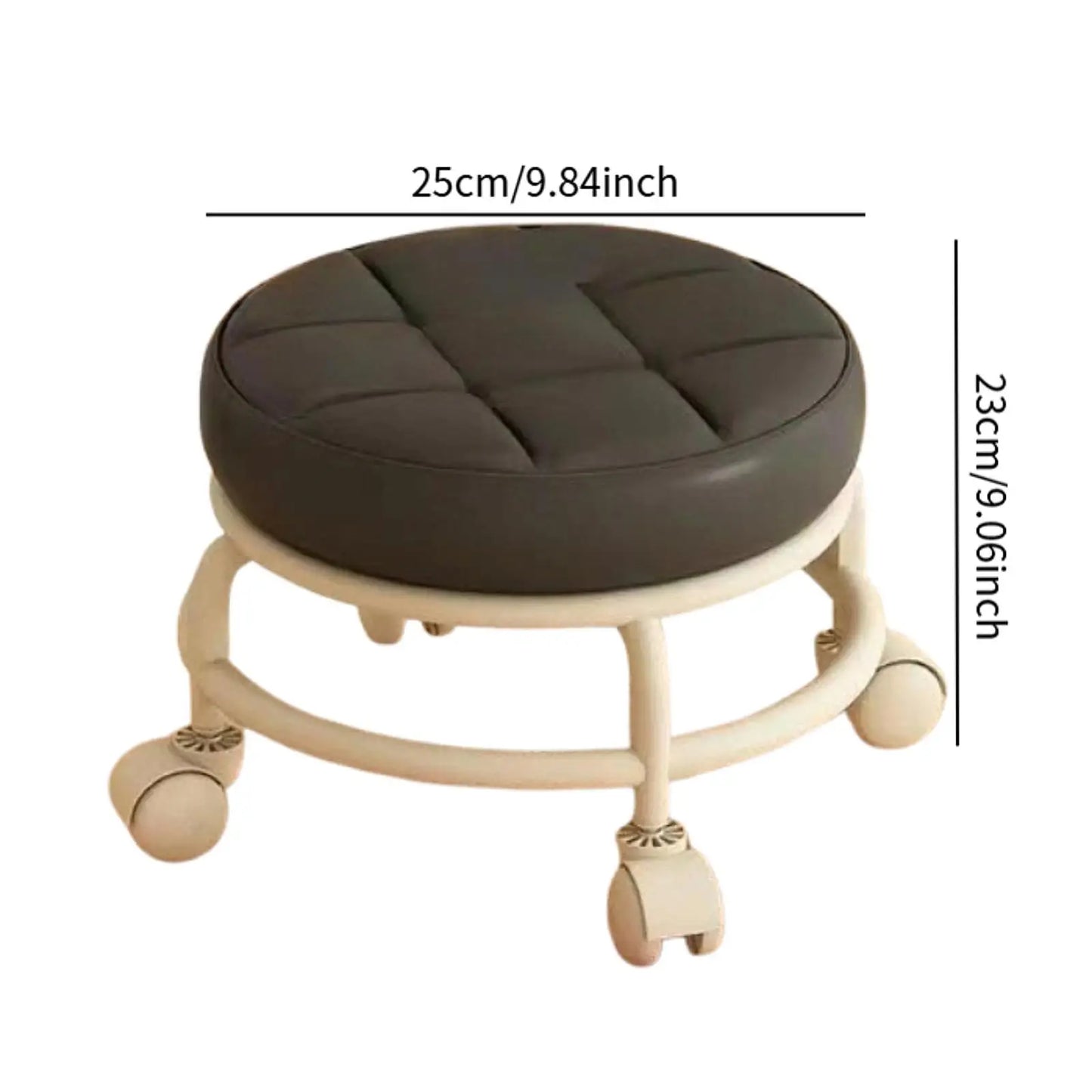 Low Rolling Stool with Wheels Sofa Footstool Universal Swivel Caster Adults Child Foot Rest for Home Office Porch Playroom