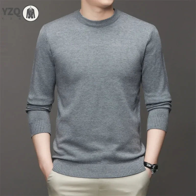 7 Colour Men's Round Neck Long Sleeved Solid Color Sweater