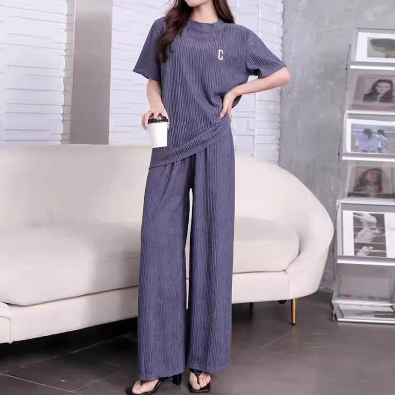 Woman Causal 2 Pieces Pajamas Home Wear Loungewear