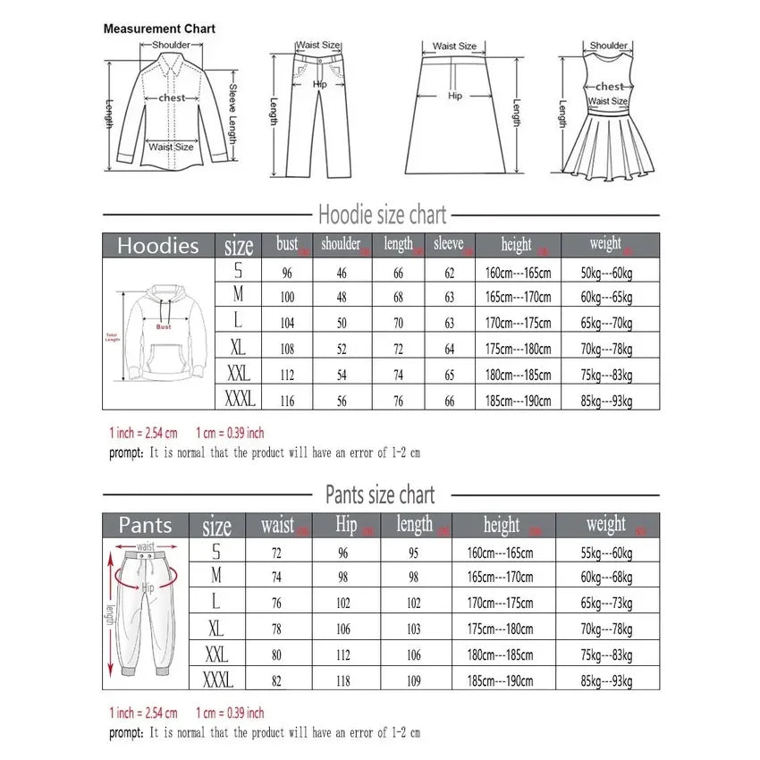 men's and women's hoodie + jogging pants two-piece set