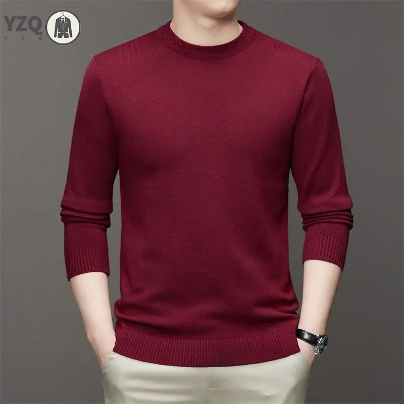 7 Colour Men's Round Neck Long Sleeved Solid Color Sweater