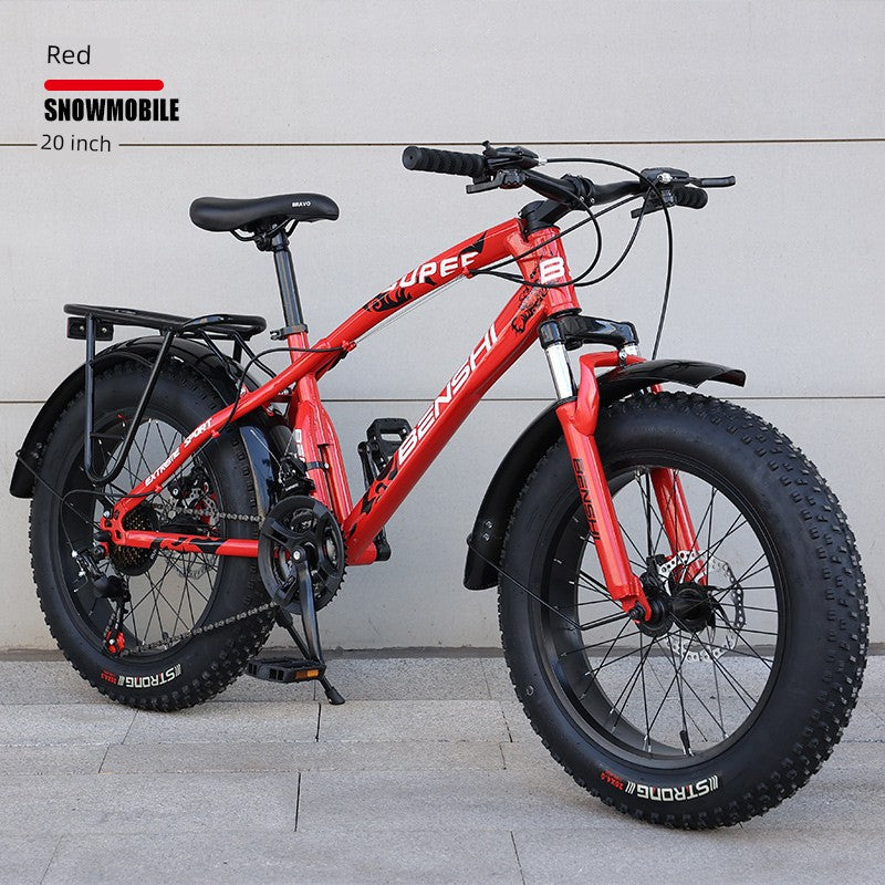 Snowmobile off-Road Mountain Bike Oversized Thick Wide Tire Plus-Size ATV Variable Speed Shock Absorption Adult Bicycles for Men and Women