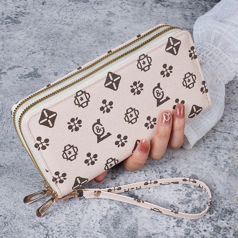 Women's wallet New long girls' Wallet Fashion double zipper large capacity wallet for women