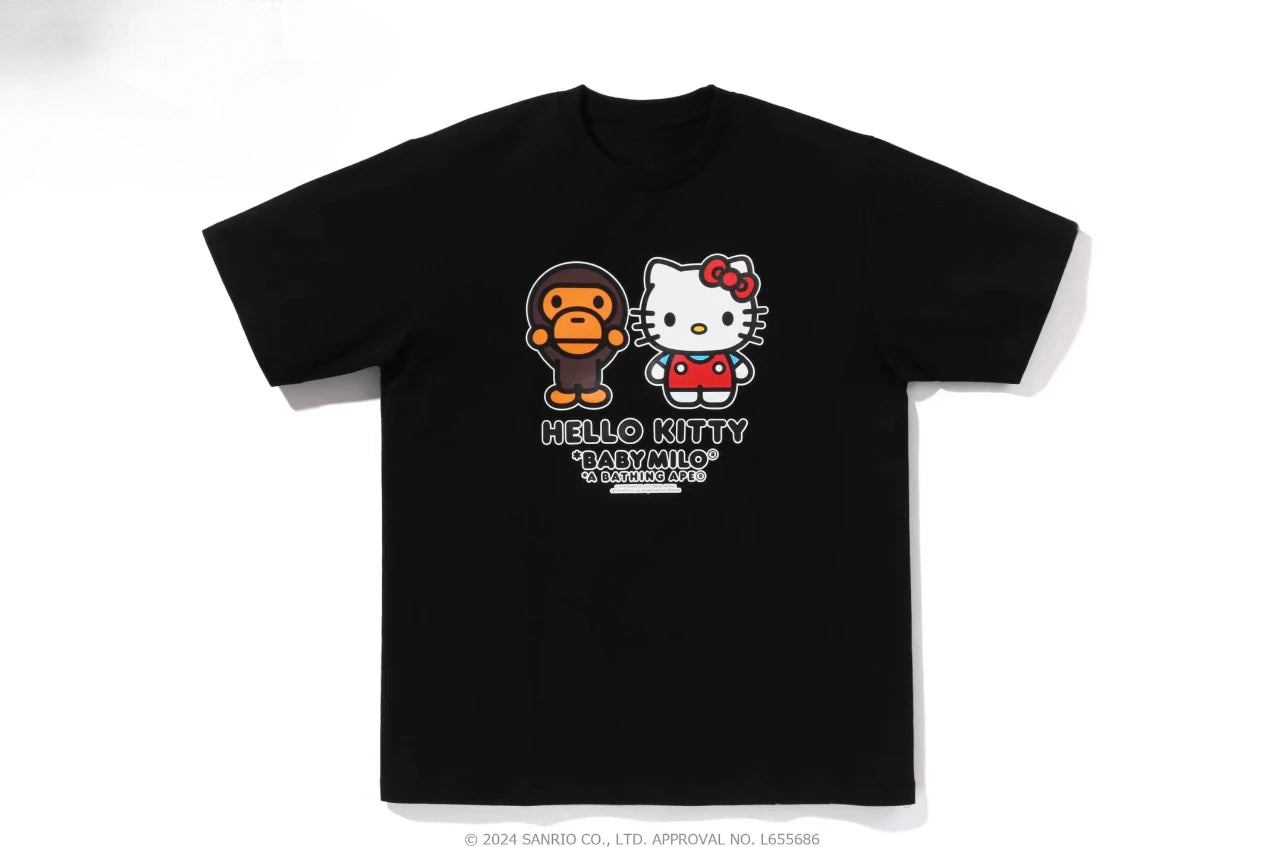 HelloKitty Sanlio Classic INS Letter Print Cotton Loose Male and Female Couple Short Sleeve T-shirt Is for Both Men and Women
