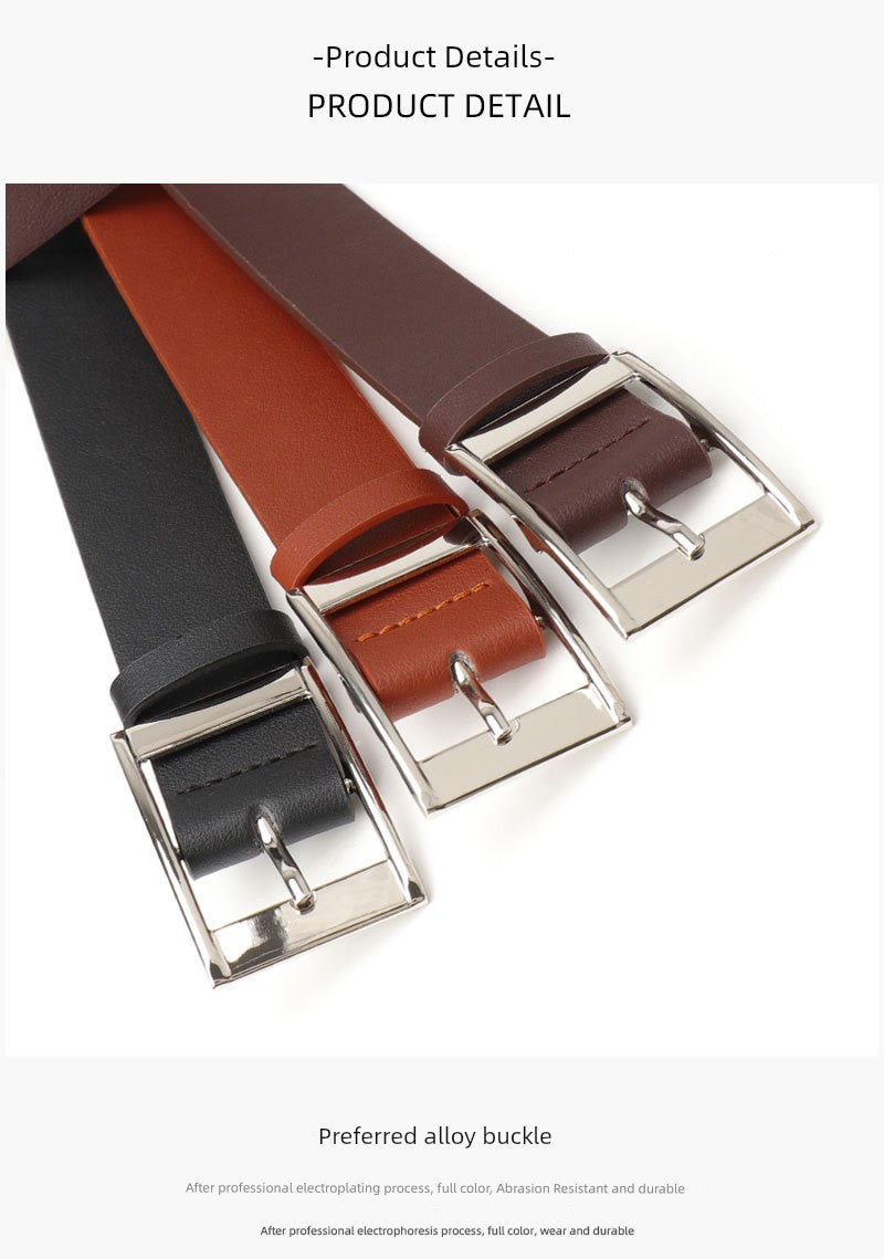 K-style Pin Buckle Women's Belt Casual Style Student with Black Camel Brown All-Matching Jeans Men and Women Universal Belt