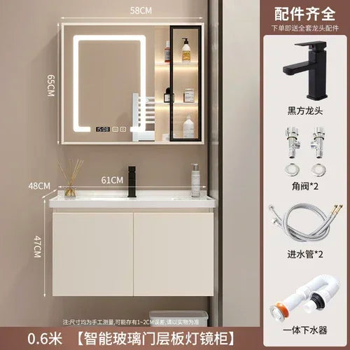 Show Service Bathroom Cabinet Jewelry Mirror Sink Makeup Washbasin Shelves Space Saving Ergonomic Vestidores Backyard Furniture