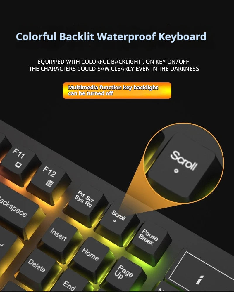 New English Arabic Numerals Wired Keyboard and Mouse Set Ergonomic For Both Gaming And Office Use Gaming Keyboard And Mouse
