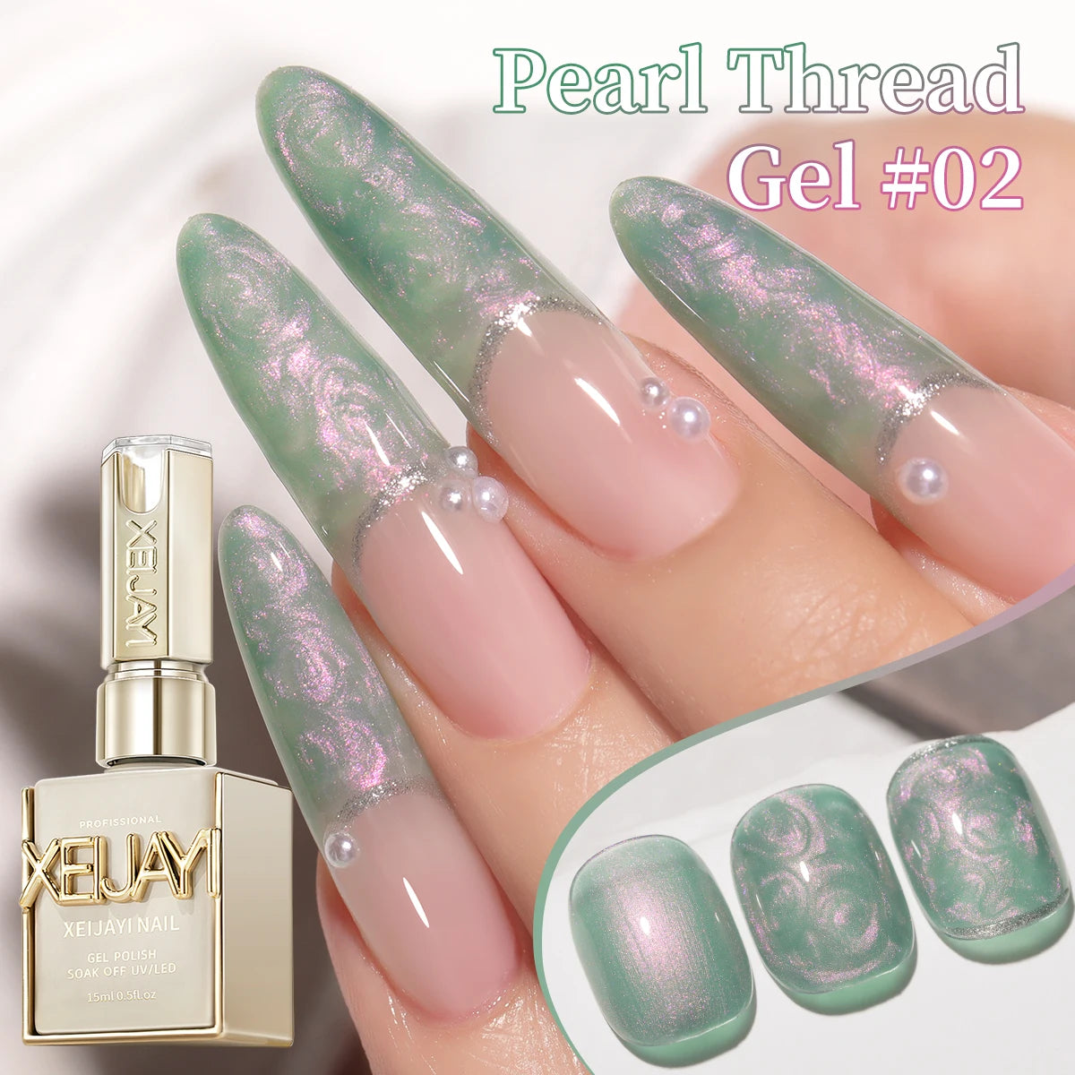 15ML Pearl White Thread Gel Nail Polish UV/LED Soak Off Gel, Gift For Women And Suitable For Home Nail Salon For Wedding Gift